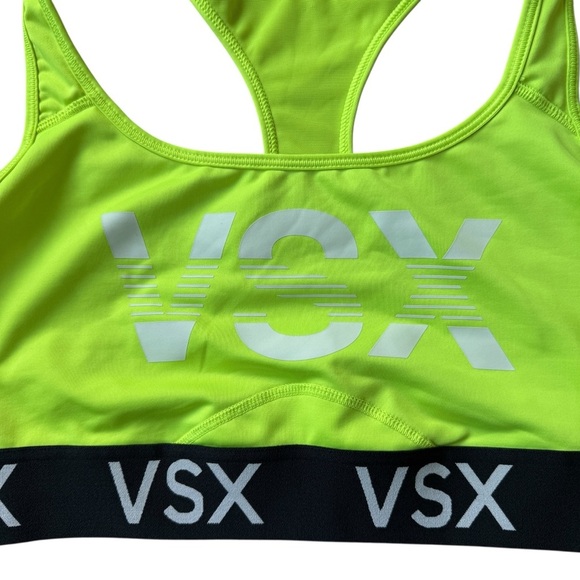 Victoria's Secret VSX Sport Neon Green Sports Bra Size L Gym Training Running - Picture 2 of 6